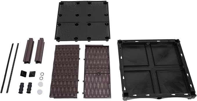 6PCS Square Raised Garden Bed Self-Watering Plastic Planter for Indoor Outdoor Vegetables Fruits Potato Flowers All Weather