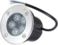 Round Recessed Led Buried Lights - Outdoor Led Landscape Lamp Ip67 Waterproof Stainless Steel Led Spotlight Outdoor Led Ground Floodlights for Pathway Patio Garden La-Yellow Light-12 W