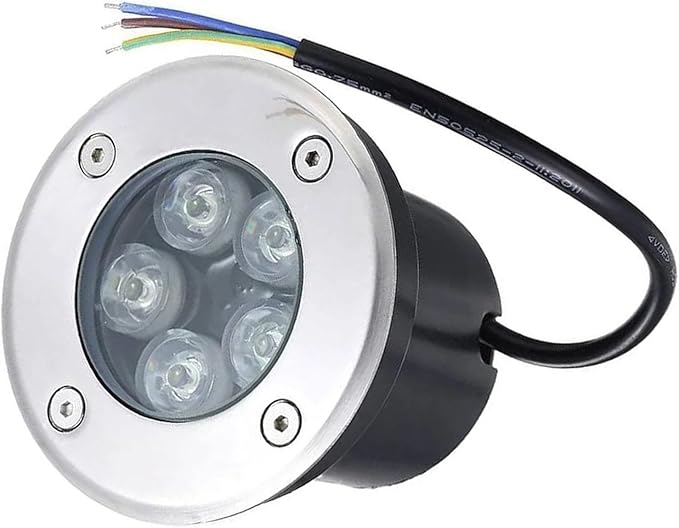 Round Recessed Led Buried Lights - Outdoor Led Landscape Lamp Ip67 Waterproof Stainless Steel Led Spotlight Outdoor Led Ground Floodlights for Pathway Patio Garden La-Green Light-24 W
