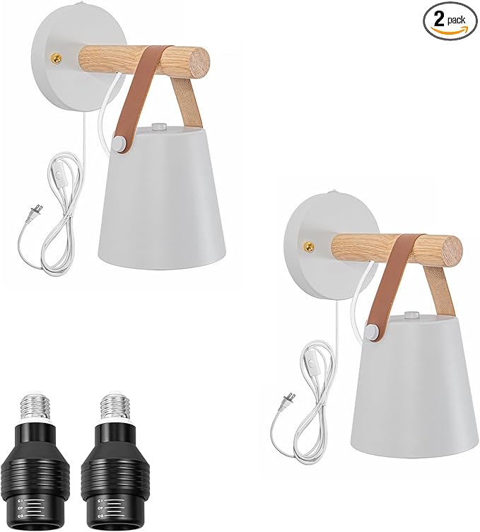 2-Pack Hook Type Wall Mounted Plant Light for Indoor Growing Full Spectrum 4500K 10W Adjusted Angle &amp Light Beam Range 15°-60° Modern White Wall Lamps for Plants Flowers