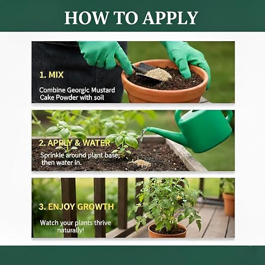 Mustard Oil Cake Powder – All-Purpose Natural Fertilizer for Flowers Vegetables Herbs Fruit Trees &amp Plants – Natural Cold-Pressed Plant Food and Soil Conditioner – Booster for Lush Growth (3 lb