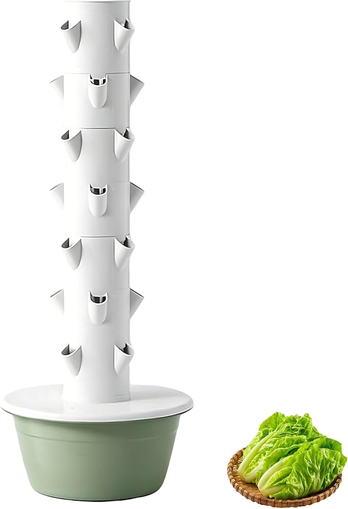 Hydroponics Growing Kits Vertical Garden Planter hydroponics Top Water DistributionGravity Return 20/28/36 Planting Holes Suitable for Vegetables and Growing Herbs Nolights-7Layer