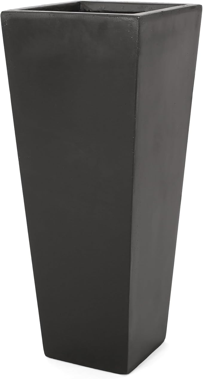 13 x 32.5 Outdoor Stone Planter Black