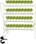 Hydroponic Plant Growing System – 36-Site PVC Indoor Garden Tower with AU/US Plug | Soil-Free Vertical Hydro Grow Kit with Planting Baskets Sponges &amp Irrigation Tube | White
