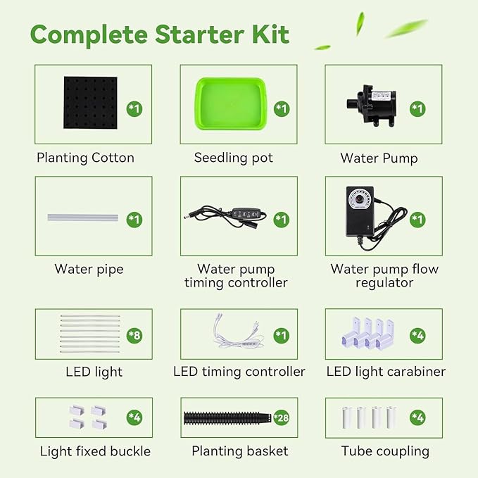 Hydroponics Tower Vertical Growing System Kit Indoor Garden Planter Herb Garden with LED Grow Light and Water Pump Vertical Planter Germination Kit for Fruits Vegetables5-Layer
