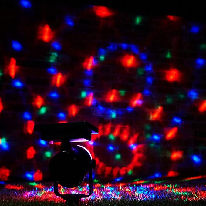YUANXIN Solar Spot Lights Outdoor Projection Lamp Grass Light Garden Light Solar RGB Landscape Lights Color Changing Daisy Chain Waterproof Landscaping Spotlights for GardenYard Palm Trees (4-in-1)