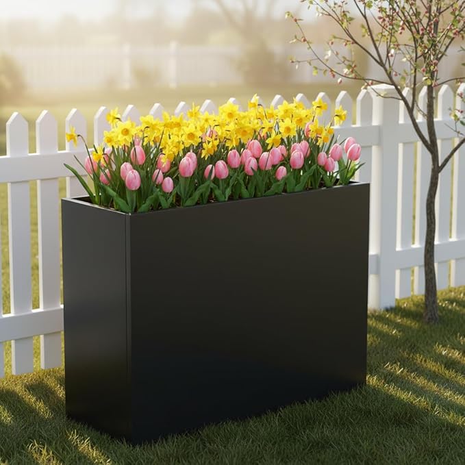 Galvanized Steel Raised Garden Bed 36x12x26 Inch Large Garden Planter Box for Vegetables Outdoor Metal Grow Box Minimalist Anti-Rust Steel Planter Box Patio Balcony Backyard