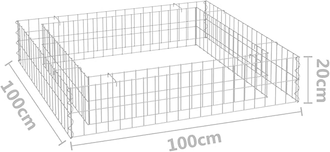 Galvanized Steel Raised Garden Bed Durable Weather-Resistant Planter 39.4x39.4x7.9 in for Outdoor Decor Balcony Patio