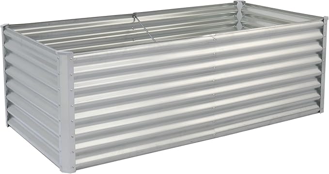 6×3×2ft Galvanized Raised Garden Bed Kit Galvanized Planter Raised Garden Boxes Outdoor Large Metal Raised Garden Beds for Vegetables
