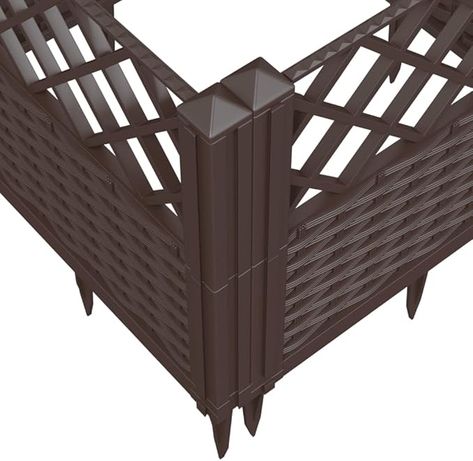 Garden Planter Galvanized Steel Retaining Wire Welded Gabion Landscape Bed for Walls Patio Fencing 17.1 in Brown Polypropylene