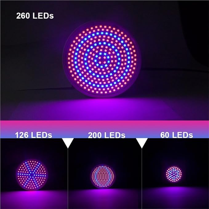 Luopan Indoor Lighting 10pcs/lot 60/126/200/260Led-2835SMD AC85-265v Vegetable Seedling Supplement Light Potted Succulent Plant Grow Light (Size : 60-2835 6W)