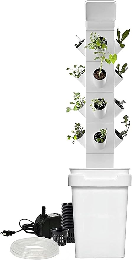 Garden Hydroponic Growing System Vertical Tower - Vegetable Plant Tower Gardening Lover - Automate Aeroponics Mini Indoor Outdoor Home Grow Herb 20Plants/1pc