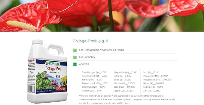 Dyna-Gro Foliage-Pro Nutrient 1 Qt (DYFOL032)