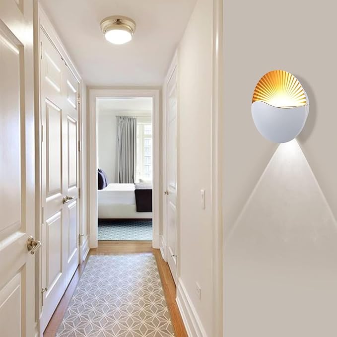 Creative LED Wall Sconce Lights Up Down Aluminium Waterproof IP65 LampIndoor Outdoor for Bedroom Living Room Bathroom Porch Hallway Stairs(White-Warm2PCS-7W(85-265V))