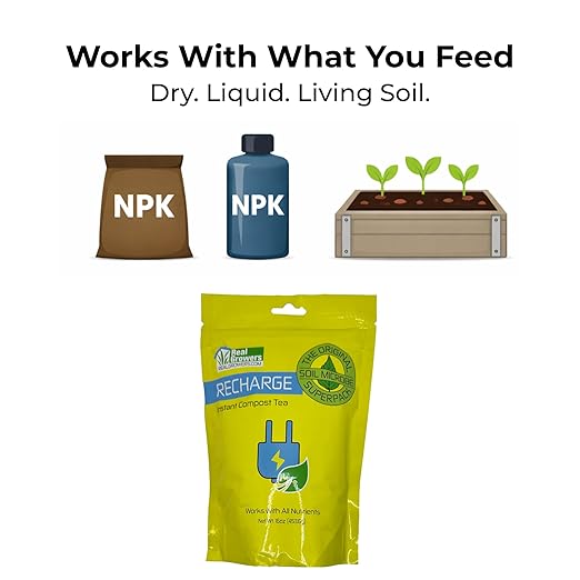 Real Growers Recharge – 8oz | Mycorrhizae Soil Microbe Inoculant for Living Soil &amp Coco Coir | Improves Nutrient Uptake &amp Root Growth