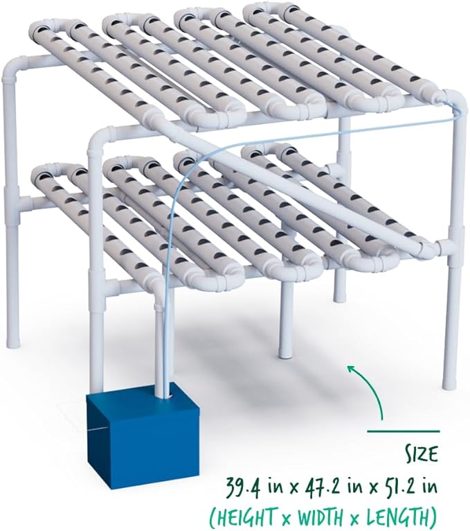 Hydroponic Kit N16 NFT System for 128 Plants Complete Indoor Garden with Nutrients Seeds &amp Accessories