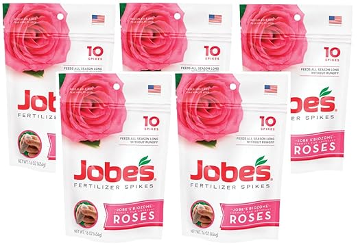 Jobe's 04102 Rose Fertilizer Spikes 10 Multicolor (5 Pack)