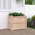Garden Planter Natural Solid Pine Wood 35.4x19.7x27.6 Inch Raised Garden Bed Rectangular Outdoor Planter Box for Patio Balcony Herbs Flowers