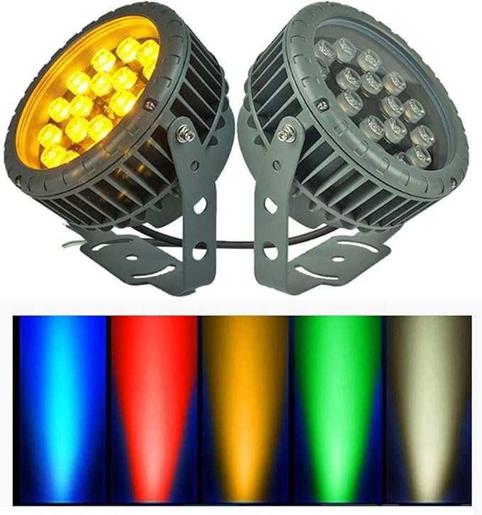 24V Outdoor Spotlight - LED Landscape Light LED Flood Light IP65 Waterproof Color-Changing Tree Engineering Garden Spotlight for Yard Lawn Garden Pathway Lighting(Green18w)