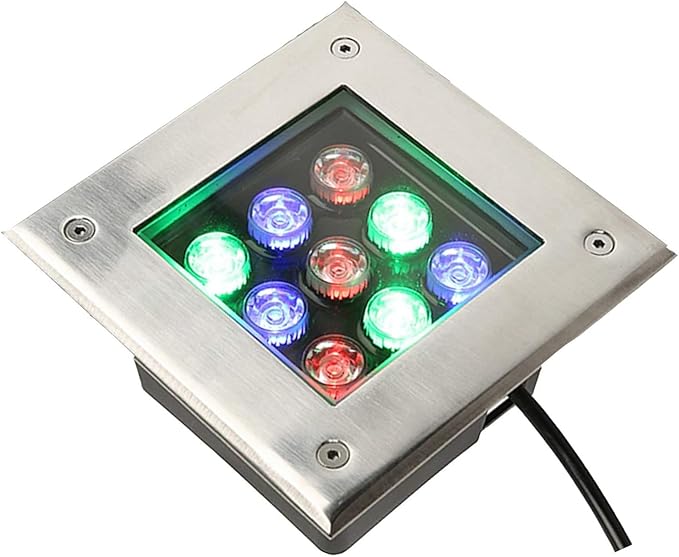 Square LED Buried Light - Ground LED Garden Landscape Lamp IP67 Waterproof Recessed LED Spotlight 12V Low Voltage Led Well Lights for Yard Lawn Patio Pathway(Cold White Light18 W)
