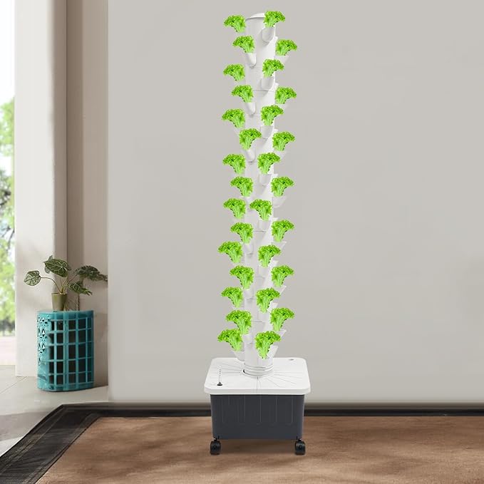 45-Pod Hydroponic MechanismHydroponic Tower Growing SystemVertical Growing System KitGarden Tower with 20L TankIndoor Farming Garden Planter for Home Apartment (Type-2)