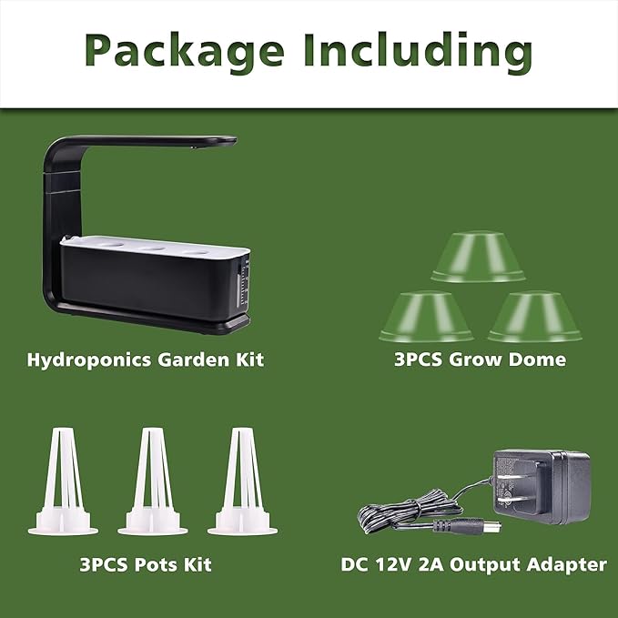 Elevon Hydroponic Growing System 12-Pod Indoor Garden with LED Grow Light &amp Height-Adjustable Stand Quiet Smart Pump Germination Kit Fresh Harvest Hydroponic Planter for Herbs/Vegetables Black
