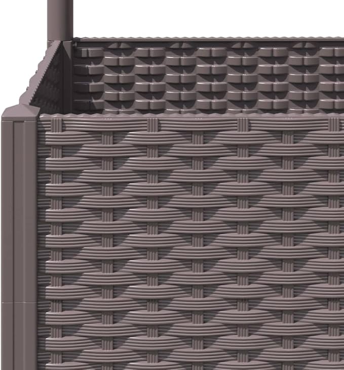 Brown Large Outdoor Planter with Trellis 31.5 x 31.5 x 53.5 in UV-Resistant Polypropylene Raised Garden Bed Box for Patio Balcony &amp Terrace
