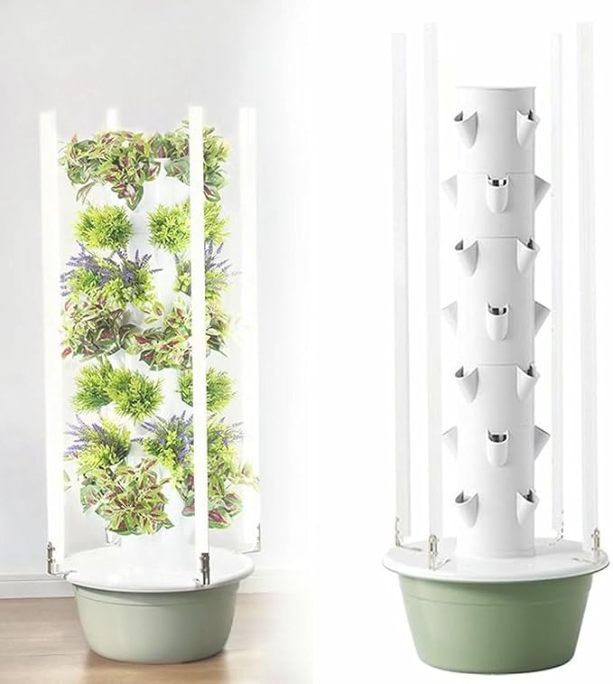 Hydroponics Growing System Vertical Tower Automated Aeroponics Indoor Tower Herb Garden Aquaponics Growing Kits-*