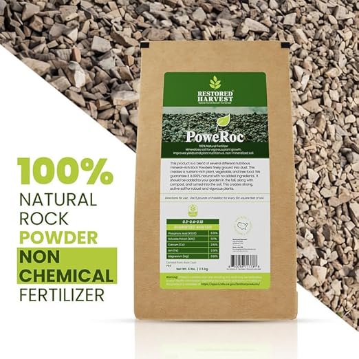 PowerRoc: 100% Natural Rock Powder Plant Food and Fertilizer - Natural Chemical Free with Unmatched Nutrient Concentration