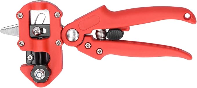 Garden Grafting Tool Set Tree Grafting Kit with 5 Precision Cutting Blades Professional Plant Branch Scissor Shear for Gardening Enthusiasts Includes Storage Bag (Red)