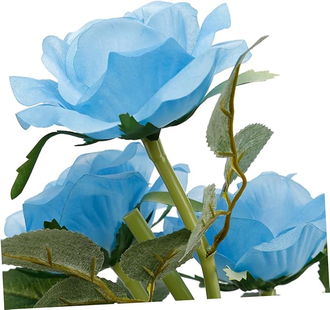 Happyyami Solar Led Rose Flower Lights Lights Artificial Rose Pot Nightlight for Decoration for Home Office and Events