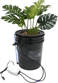 Hydroponic Growing System with 5 Gallon Deep Water Culture Recirculating Drip Garden System with Multi-Purpose Air Hose Air Pump and Air Stone (1 Bucket + Round Drip Kit)