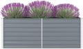 Raised Garden Bed Grey Galvanized Steel Indoor Flower planters Plant containers Decorative pots for Garden Backyard 63 x 31.5 x 17.7 in