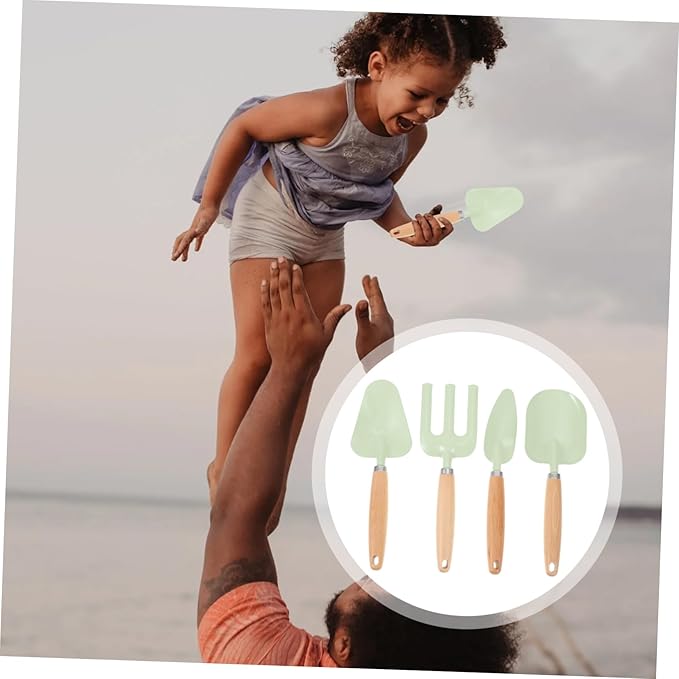 Children Gardening Tools Set for Boys and Girls Outdoor Planting Shovels and Hand Rake Wooden Handles Fun Gardening Toys for Toddlers for Backyard and Garden Activities