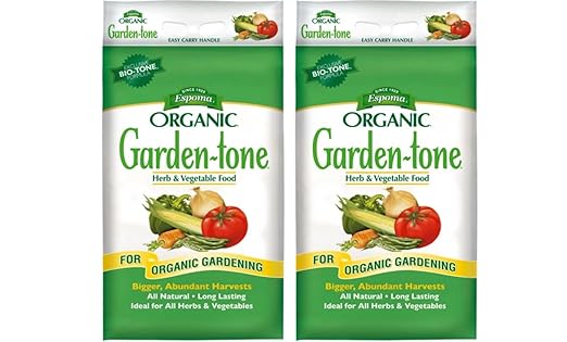 Espoma Organic Garden-Tone 3-4-4 Organic Fertilizer for Cool &amp Warm Season Vegetables and Herbs. Grow an Abundant Harvest of Nutritious and Flavorful Vegetables – 18 lb. Bag - 2 Pack