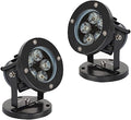 2PCS LED Floodlight - Round Projection Lights IP65 Outdoor Waterproof Landscape Lawn Light Adjustable Spotlight LED Tree Lamps Outdoor Lighting With Base 6W Garden Terrace LED Light(Warm White6w(