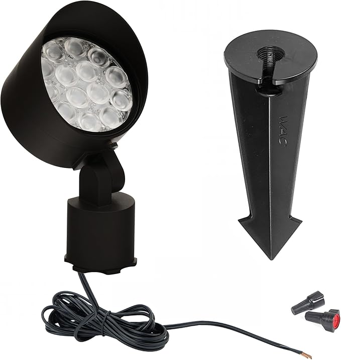 WAC Lighting LED Colorscaping Smart App Controllable Landscape Lighting with RGBWW Color Changing and Tunable White Power Accent 14W Light in Black