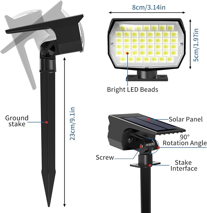 Bundle of Tadyreal 46 LED Solar Spot Lights Outdoor Cool White10 Pack + 46 LED Solar Spot Lights Outdoor Cool White 2 Pack