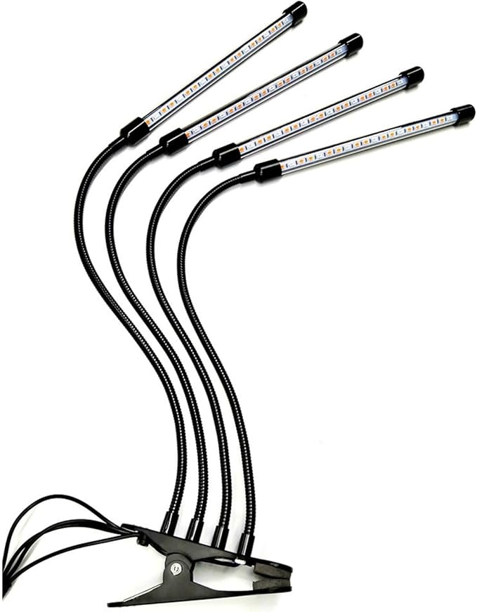 Professional Led Plant Growth Light Timer with 3/9/12 Hours USB Power Supply to Time Dimming 3-Segment Dimming Foldable Lamp Arm