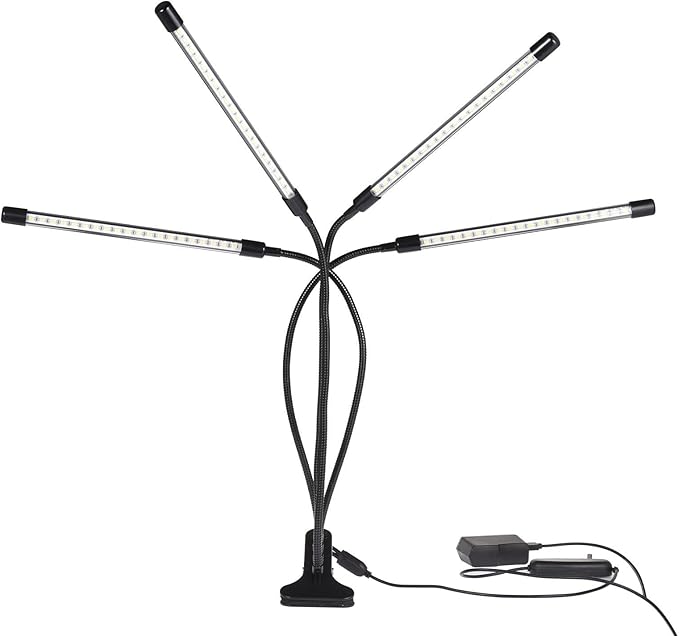 Plant Lights for Indoor Growing - Clamp-on Plant Grow Light Indoor Plant Lamp Lights Full with 4 Heads 80LEDs for Greenhouse Gardening(U.s. Regulations)