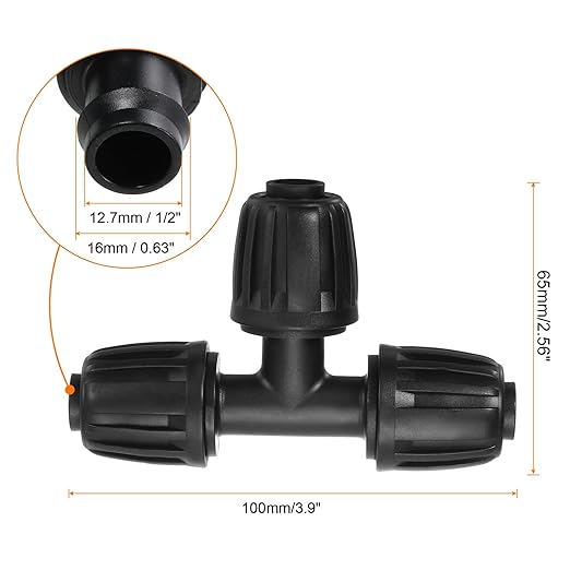 uxcell 15Pcs 1/2 Drip Irrigation Fittings Lock Barbed Tee Connectors for 1/2 Inch Tubing (16mm OD) Drip Tubing Barbed Connectors for Irrigation Tubing