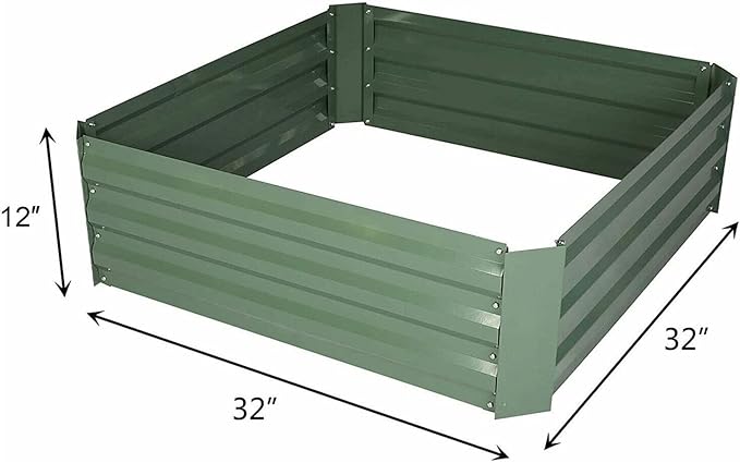 Raised Garden Bed Steel Planter Box Galvanized Anti Rust Coating Planting Vegetables Herbs and Flowers for Outdoor