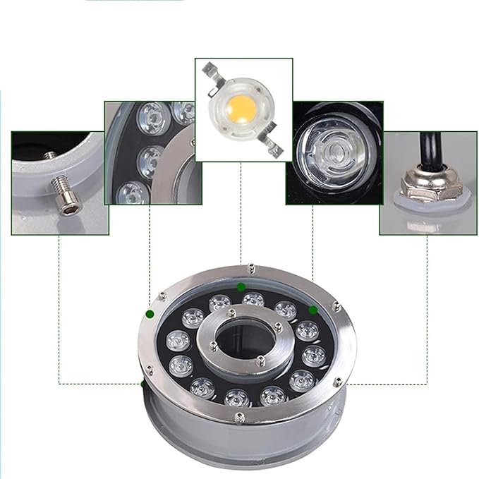 Underground Light Ground Lights Waterproof Stainless Steel Swimming Pool Underwater Light Submersible Underwater Landscape Spotlight(24w85-265V) (18w 12V)