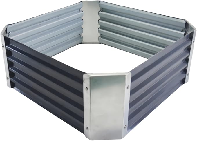 3ft x 3ft Galvanized Raised Garden Bed Horticultural Planting Box Metal Planter Boxes Outdoor Suitable for Plants Flowers Vegetables Herbs Fruits Dark Grey