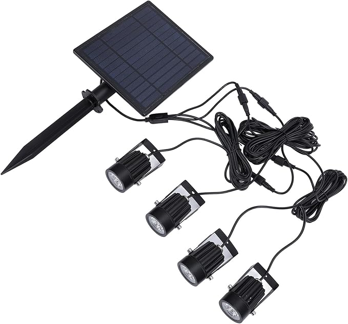 Solar Powered Landscape Lights Warm White 3000K IP65 Waterproof Outdoor Garden Lighting - Adjustable Spotlight Automatic On Off Ideal for Yard and Patio