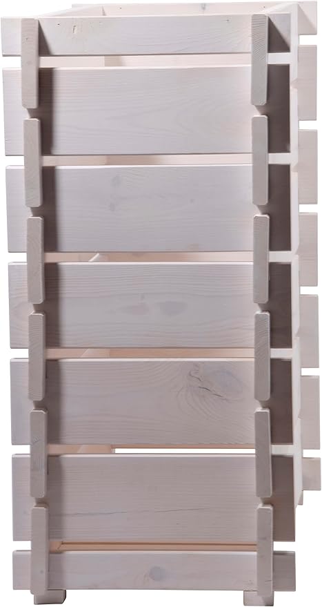 58441FSCe Raised Bed with Plug-In System Planter Box with Plant Film 79 x 37 x 79 cm Pine White