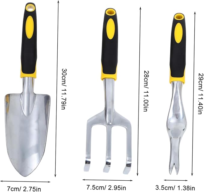VICASKY 1set Ergonomic Gardening Tool Set Kit Trowel Hand Rake and Small Fork for Easy Planting and Weeding for Indoor and Outdoor Gardening