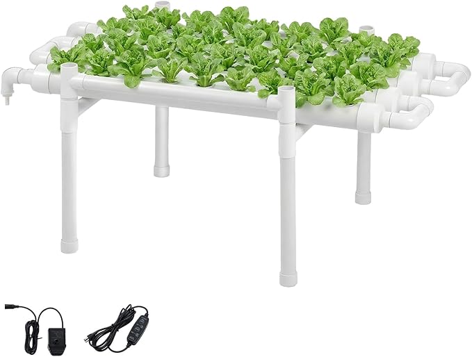 VEVOR Hydroponics Growing System Kit 1-Tier 36 Sites UPVC Pipe Hydroponic Grow Kit with Timed Irrigation Sun &amp Light Blocking Pipes Indoor Home Garden Vegetable Planting Grow Kits for Fruit Her