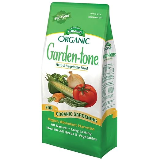 Espoma Organic Garden-Tone 3-4-4 Organic Fertilizer for Cool &amp Warm Season Vegetables and Herbs. Grow an Abundant Harvest of Nutritious and Flavorful Vegetables – 4 lb. Bag - Pack of 2