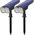 Patio Garage Pathway Garden Solar Spotlights Eight RGB Light Choices Waterproof Abs Material Ninety-Degree Adjustable Head Outdoor Model